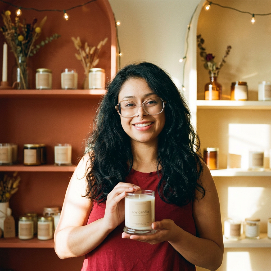 Joselyn in candle shop