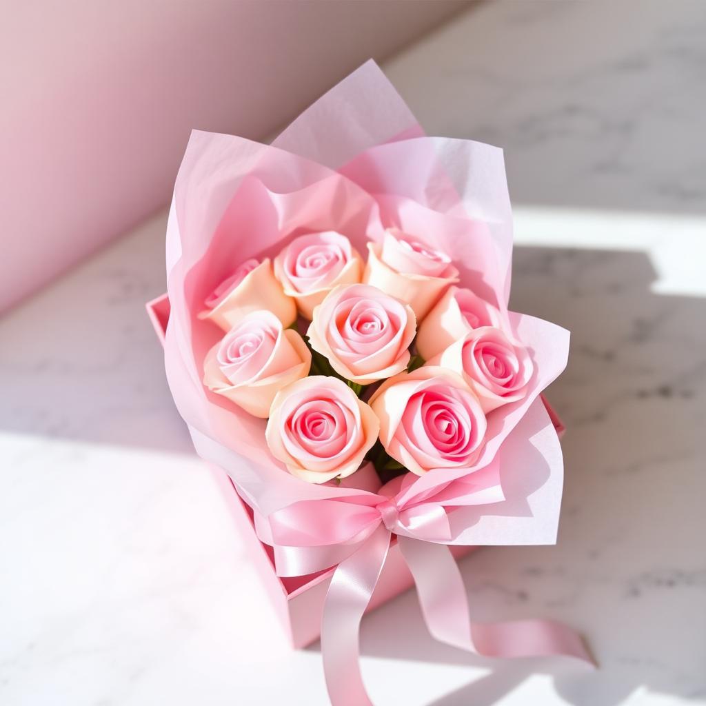 Pink bouquet box